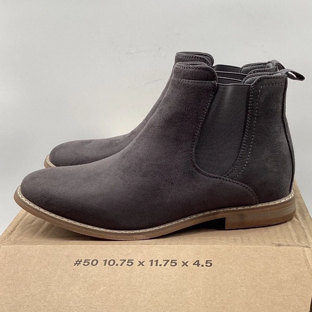 Goodfellow & Co Mens Chelsea Boots Gray Faux Suede Ankle Boots Size 8 003018